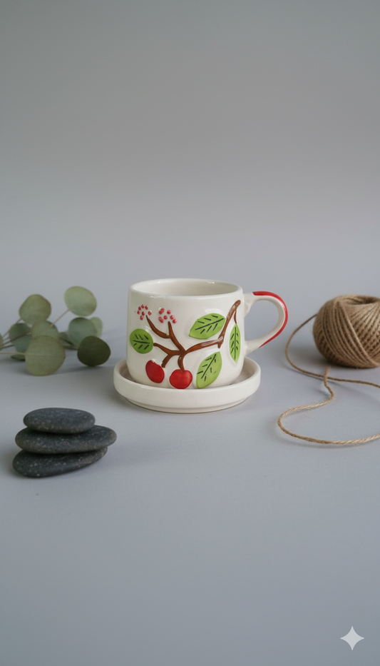 Cherry Blossom Mug and Saucer