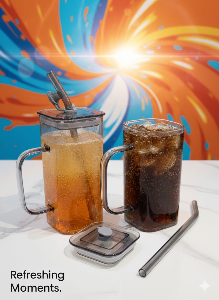 Square Glass Tumbler (Set of 2)