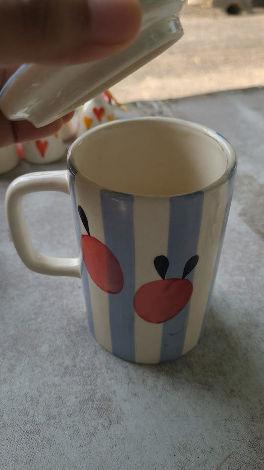 Vertical Striped Milk Mug