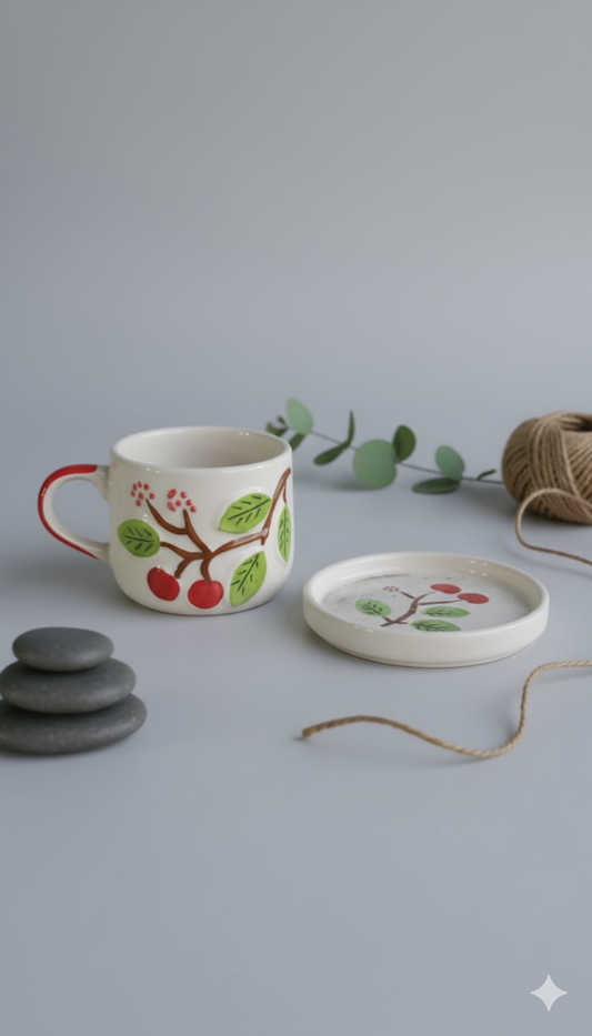 Cherry Blossom Mug and Saucer