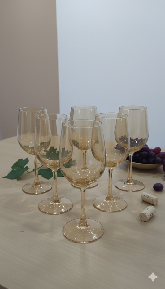 Amber-tinted wine glasses