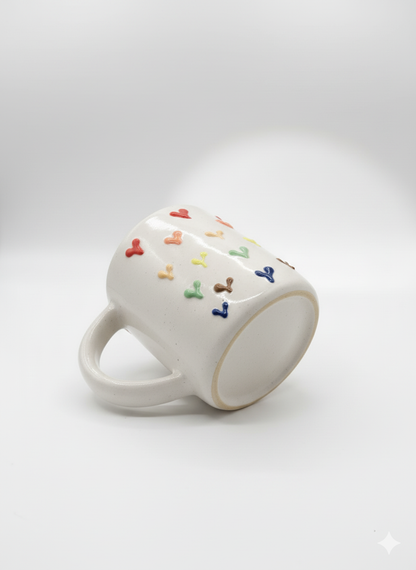 Rainbow Hearts Ceramic Coffee Mugs