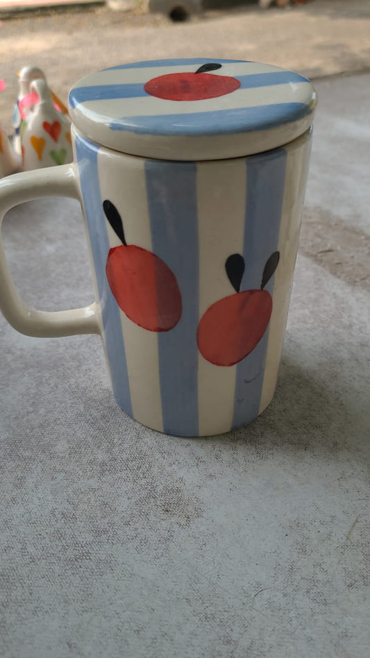 Vertical Striped Milk Mug